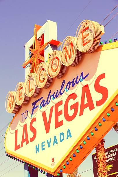 Las Vegas, Nevada, USANovember 08, 2009Las Vegas Fabulous Neon Welcome SignTourist Attraction Located on South Las Vegas Boulevard