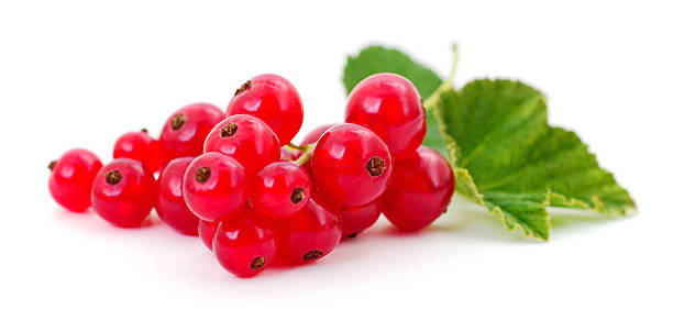 istock Fresh Red Currants and Green Leaf Isolated on White 2250106202