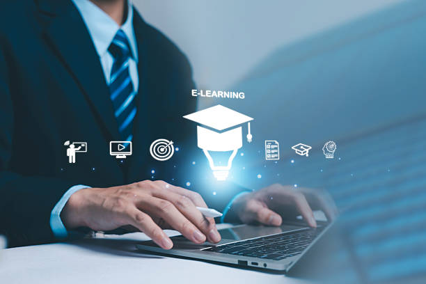 istock A business professional using a laptop with glowing e-learning icons, representing online education, digital training, remote learning, and modern knowledge development in a corporate environment. 2250107555