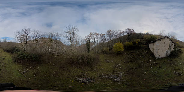 istock Landscape overlooks dark soil valley over limestone cliffs in Cantabria 2250112377