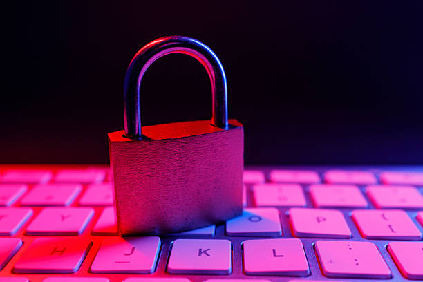 istock Security lock on keyboard shows focus on cyber safety and data protection in tech area 2250114738