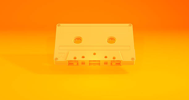 istock Retro Cassette Tape on Vibrant Orange Background — Minimal 3D Render 2250117275