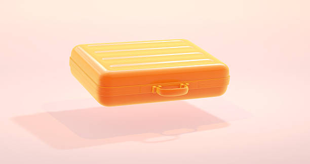 istock Minimal 3D Render of Floating Orange Briefcase on Soft Pastel Background 2250117278