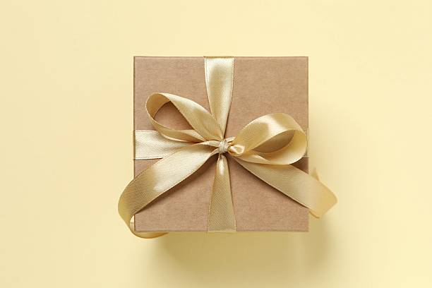 istock Beautiful gift box on color background 2250128809