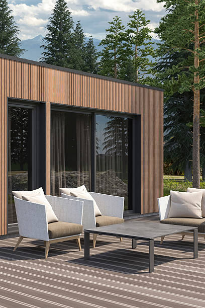 istock Modern Country Villa with Scandinavian Wood Paneling Design Elements 2250129912