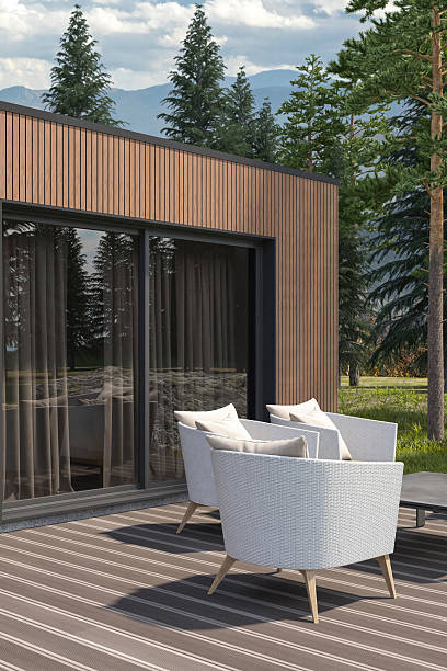 istock Modern Country Villa with Scandinavian Wood Paneling Design Elements 2250130100