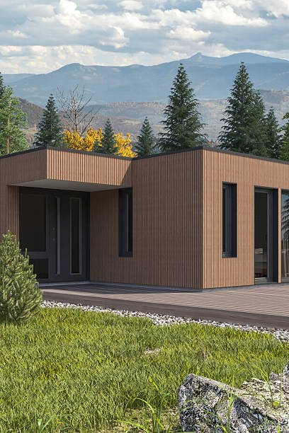 istock Modern Country Villa with Scandinavian Wood Paneling Design Elements 2250130134