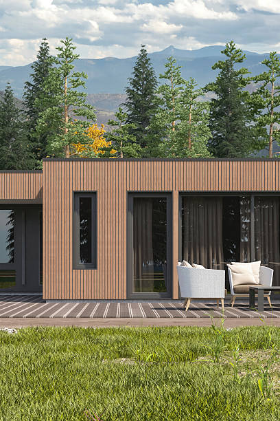 istock Modern Country Villa with Scandinavian Wood Paneling Design Elements 2250130150