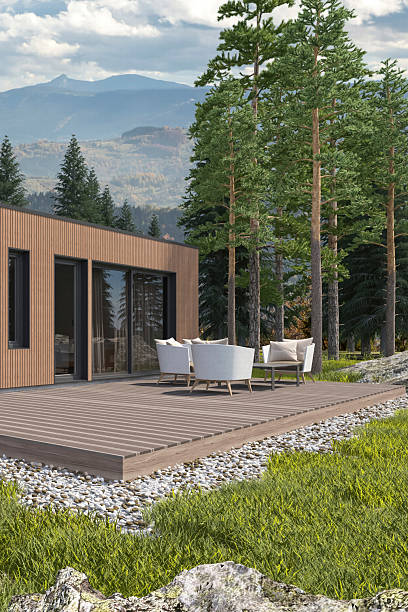 istock Modern Country Villa with Scandinavian Wood Paneling Design Elements 2250130182