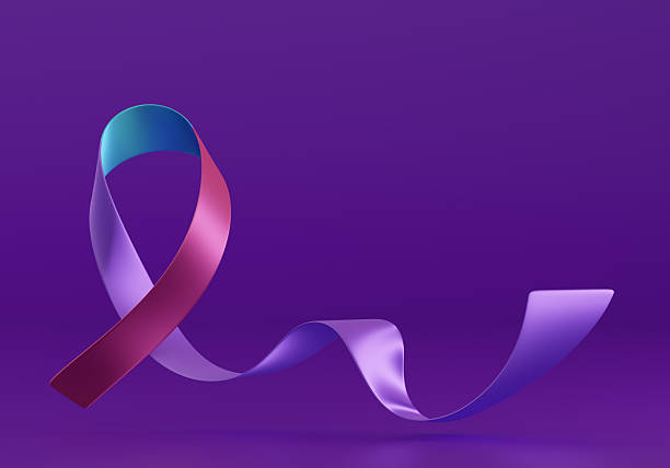 istock Blue, Pink, and Purple ribbon. Thyroid Awareness Month 2250130821