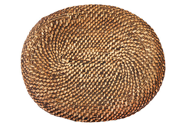 istock Round wicker basket isolated on white background. 2250139866
