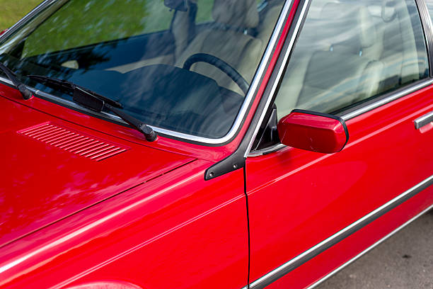 Kiel, Germany – May 15, 2021: Closeup of the Maserati logo on a new car front