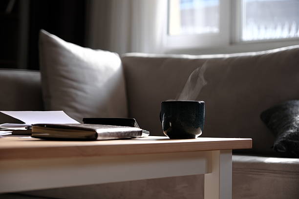 hot coffee and businessman taking a break from work