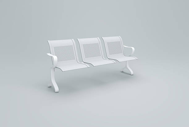 istock 3D White Public Seating Bench in Minimal Gray Studio 2250145255