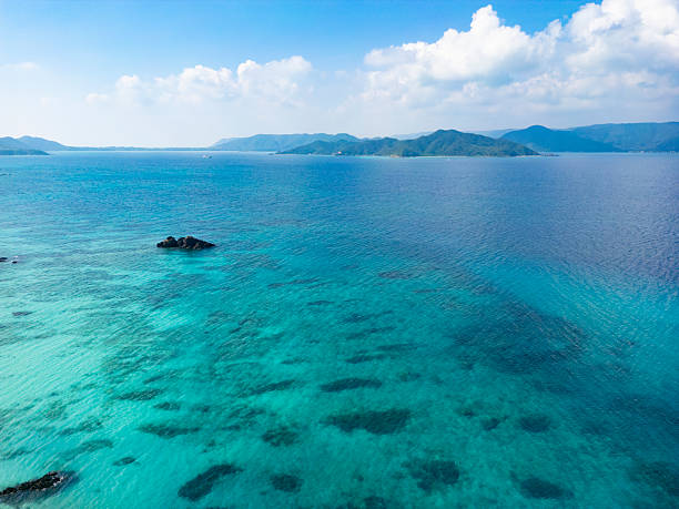 The beautiful transparent sea around the isle of Capri, Italy.