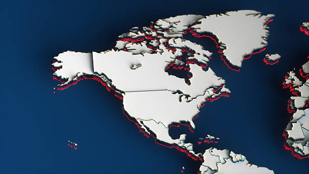 Closeup view of northern part of Southamerican section of cheap plastic globe