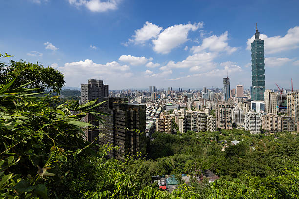 nature and urban city skyline in taipeh, taiwan.