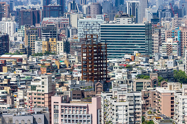 huge scaffold skeletonin taipeh city, taiwan.