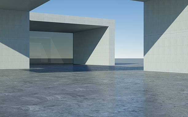 istock Modern minimalist architectural space with clean lines and large windows 2250147148