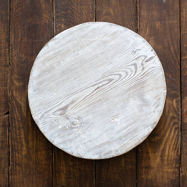 istock round wooden plate on old wooden background 2250152251