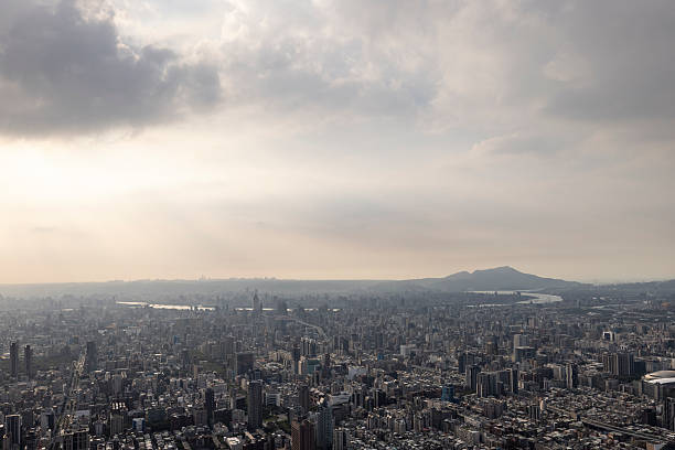 taipeh city skyline aerial view in taiwan.