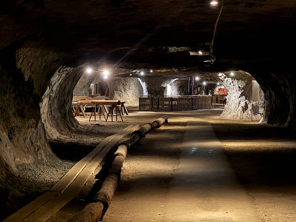 Old grunge vintage Basement interior with bricks walls and floor