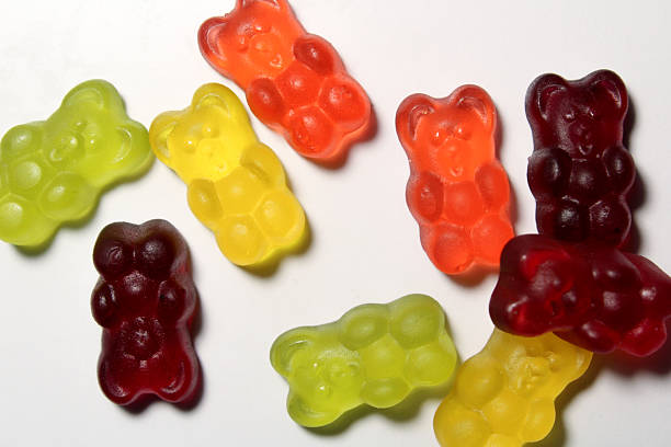Gummibears dekoration , copy space in the uper and lower area