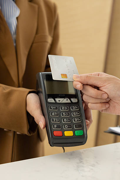 istock Credit card contactless payment at terminal 2250160997