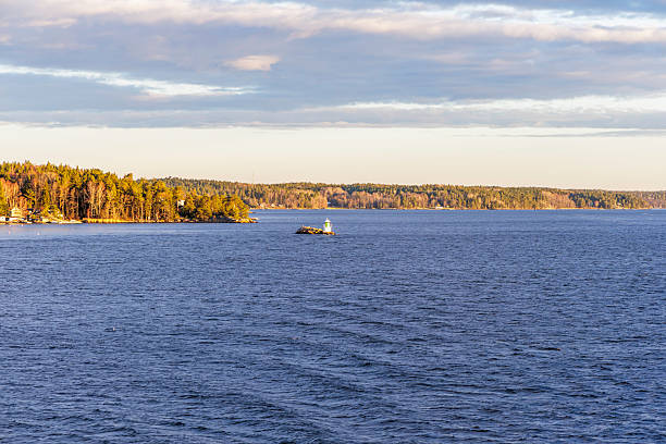 istock Wide Channel View with Beacon and Forested Coast 2250166449