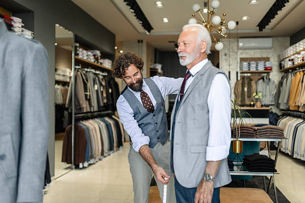 istock Man Being Measured for Tailored Jacket in Fashion Studio 2250168103