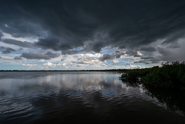 Summer storm cloudscape over water in Everglades National Park, Florida.