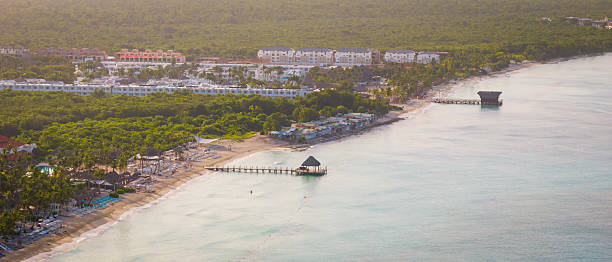 istock Bayahibe beach with smooth green water at sunrise 2250174764
