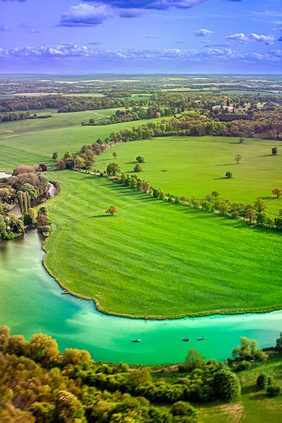 istock View of Luton, UK landscape from a plane flight over green fields 2250181101