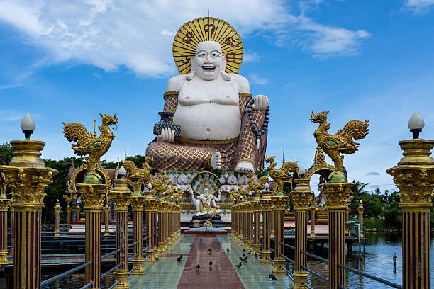 istock Smiling Buddha statue at Wat Plai Laem temple in Koh Samui, Thailand 2250184364