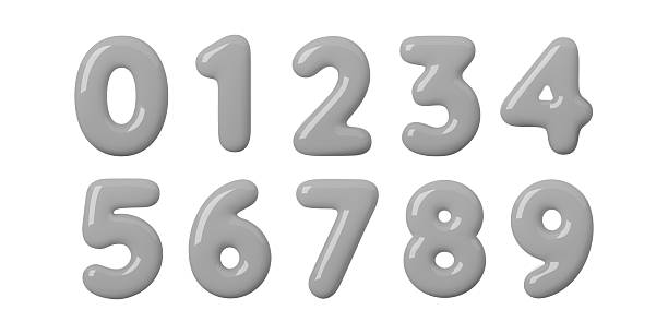 istock Soft 3D number set in smooth grey balloon style. Glossy inflated digits create a cute neutral look for modern layouts and playful designs. Shiny grey surfaces and rounded 3D number shapes stand out 2250186981
