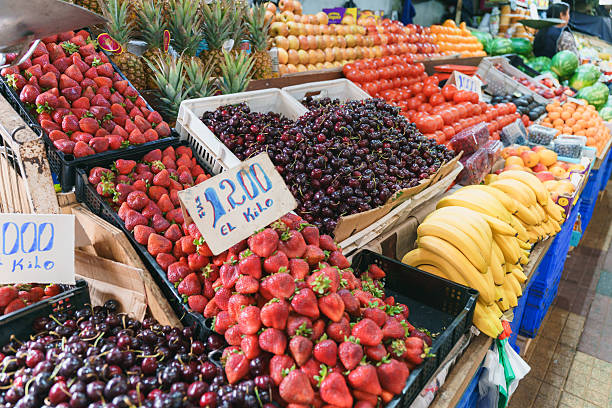 istock Fresh Fruit and Vegetables Display at Chilean Market 2250236609