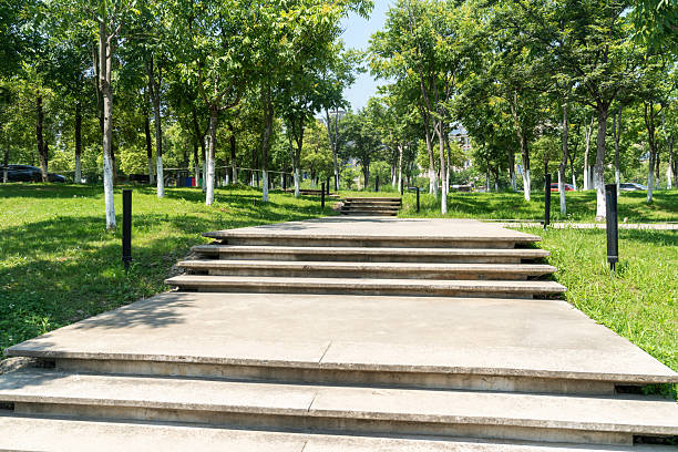 The terrace path is in the park.