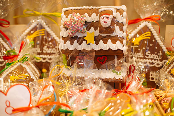 Christmas cookies  in Christmas market during December in Piazza Santa Croce, Florence, Italy