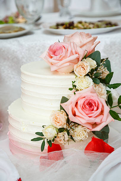 istock Big sweet wedding cake for newlyweds 2250263555