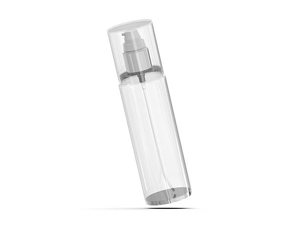 istock Transparent cosmetic airless pump container packaging isolated on white background. Realistic clean mockup. 3d illustration 2250267157