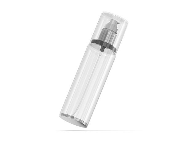 istock Transparent cosmetic airless pump container packaging isolated on white background. Realistic clean mockup. 3d illustration 2250267158