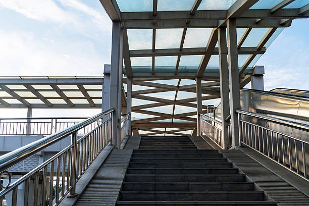 istock railing and stairs of pedestrian overpass 2250286996