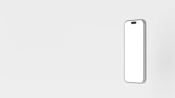 Realistic mockup smartphone with white screens. Smartphone mockup collection 3D render.