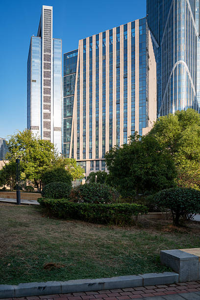 istock city park with modern building background in shanghai 2250304473