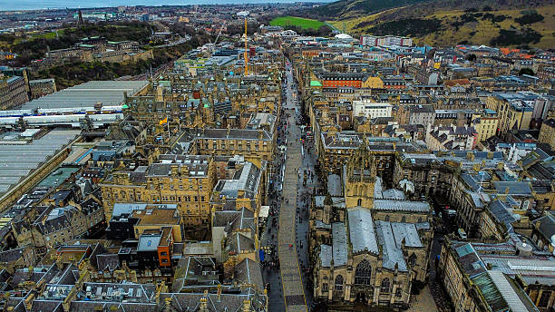 istock High-Angle View Down the Royal Mile with Holyrood Park in Background 2250304693