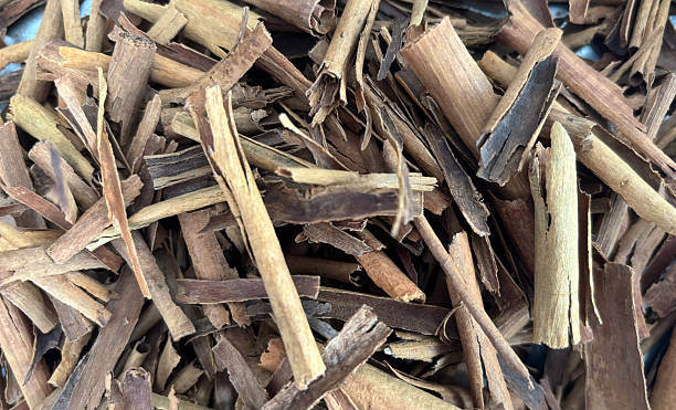 istock Broken Ceylon Cinnamon Textured Background, Cinnamomum Verum Bark Pieces Pattern 2250319685