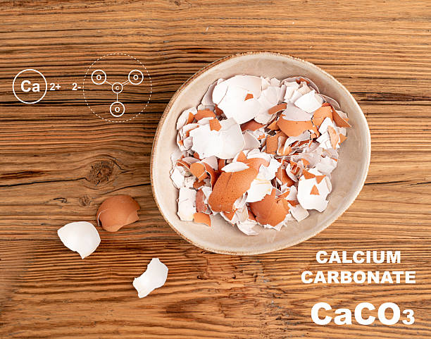 istock Broken egg shell in bowl as calcium carbonate, crushed eggshell, CaCO3 supplement 2250319731