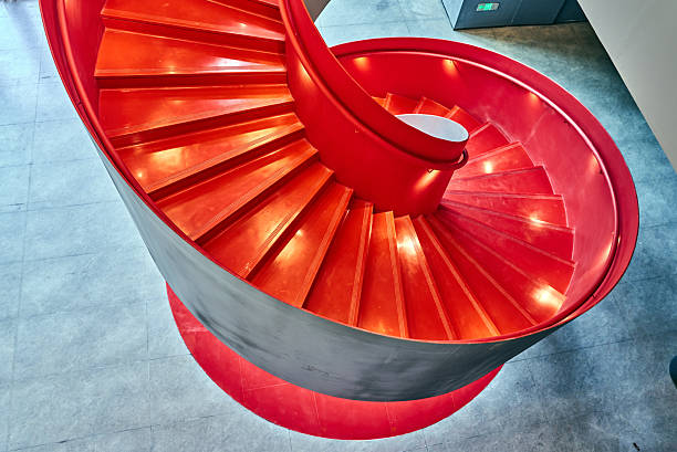 Red spiral staircase