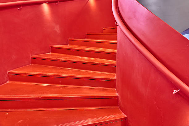 Red spiral staircase