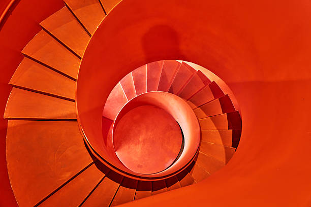 Red spiral staircase